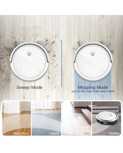Робот прахосмукачка No brand PST-A3-C, Wi-Fi, Tuya Smart, Бял - 91042